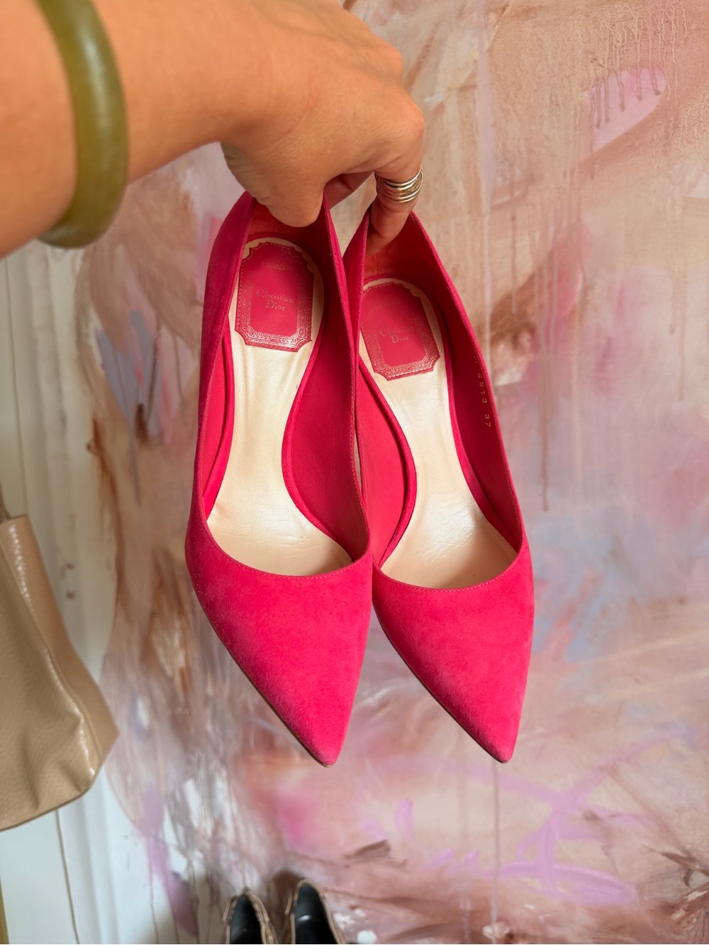 Dior Fuchsia Pointed Toe Suede Pumps